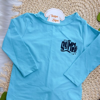 Praia Blusa Manga Longa  It's Summer com Proteção FPU 50+ e Sunga Skates - Azul